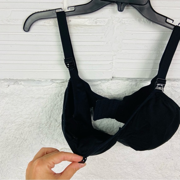 HOFISH black stretch comfy breastfeeding bra size large - Picture 8 of 9